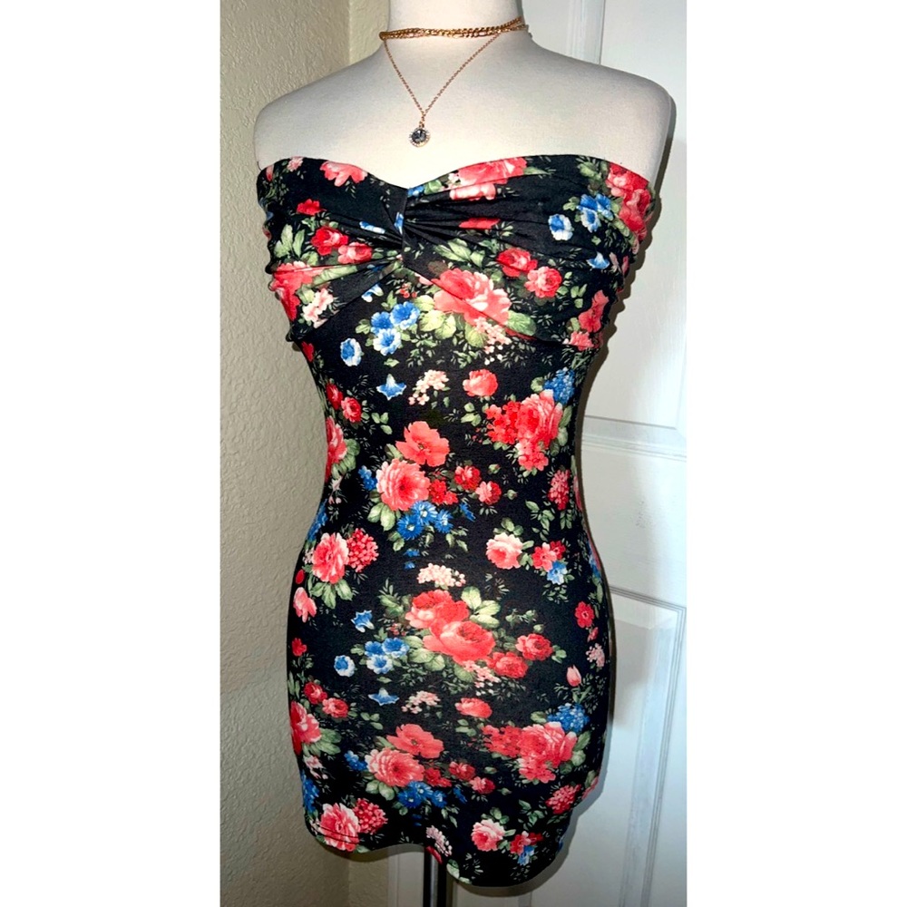 Floral💐 Sweetheart Tube Top Dress
